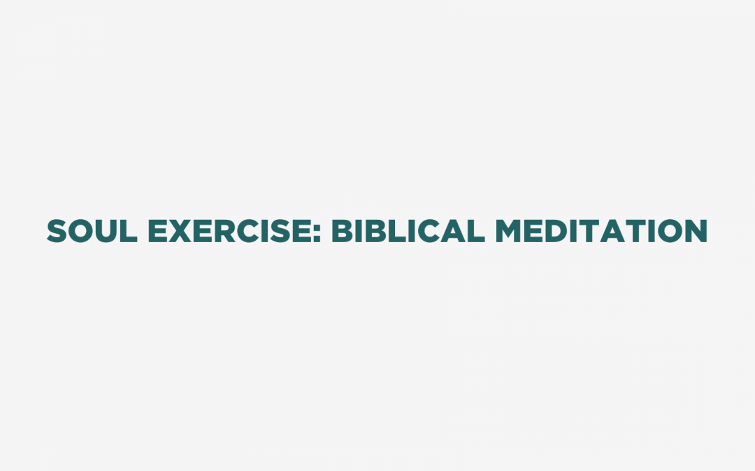 Soul Exercise: Biblical Meditation